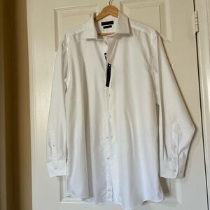 The Men's Store Bloomingdale's White 100% Cotton Shirt Classic Fit